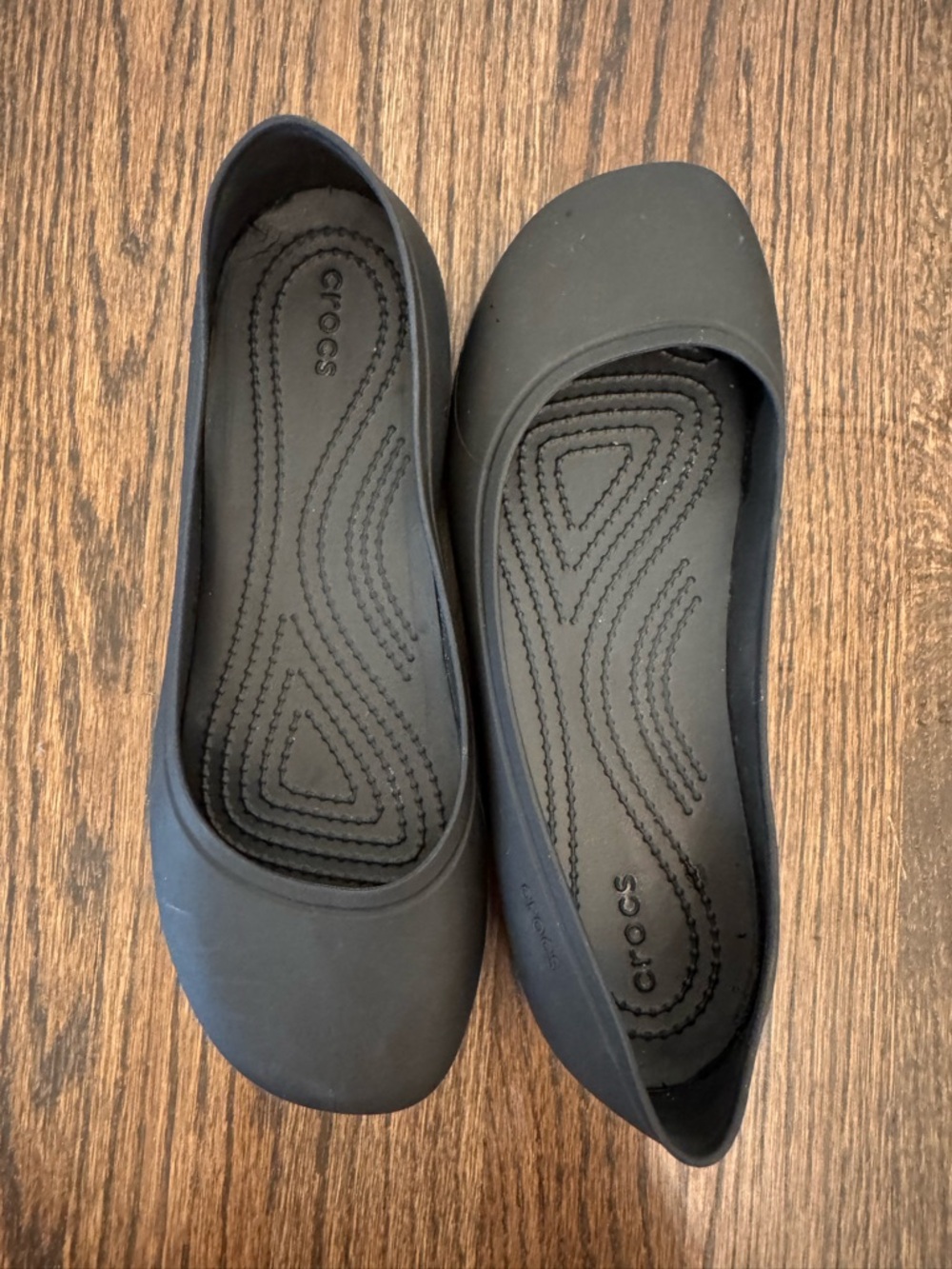 CROCS Women's Black Slip-On Ballet Flats